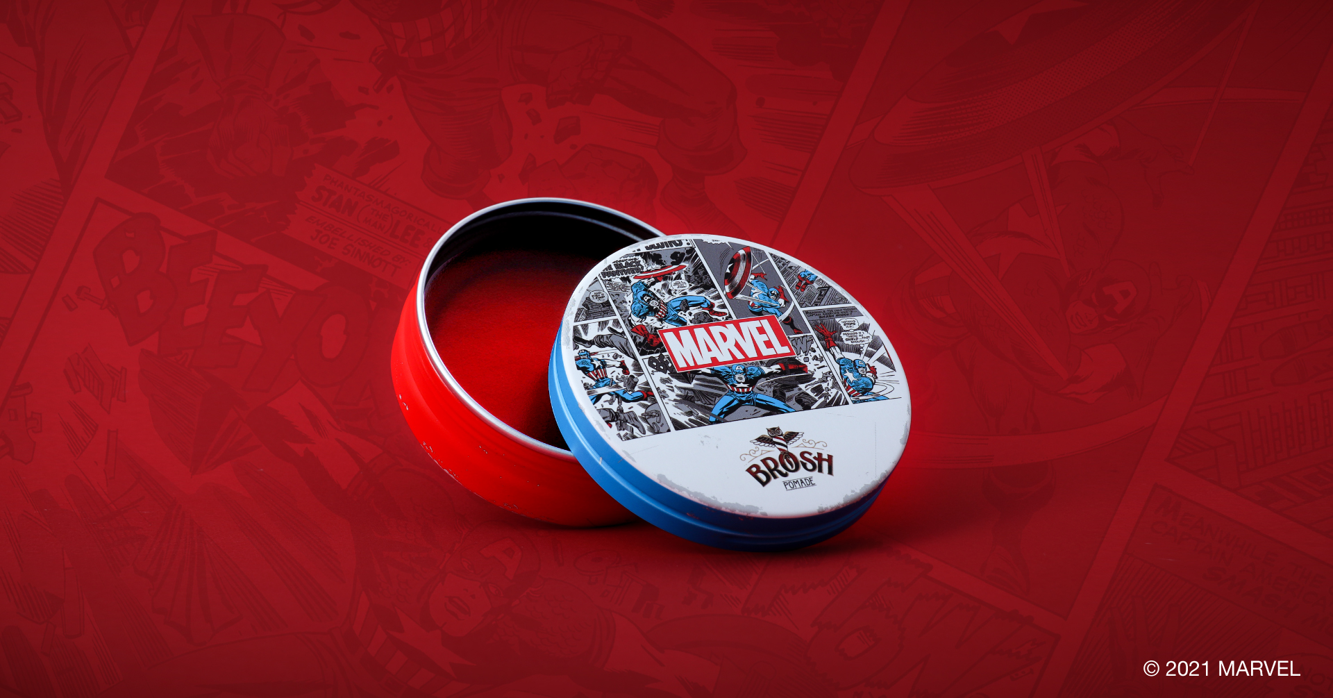 BROSH POMADEにマーベルのキャプテン・アメリカをデザインした別注ポマードが登場