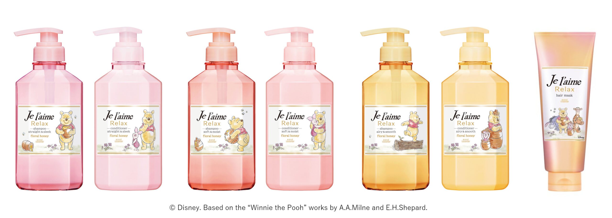 「くまのプーさん」デザインのシャンプー＆ヘアコンディショナーセットとヘアマスクが7月20日より数量限定で新発売