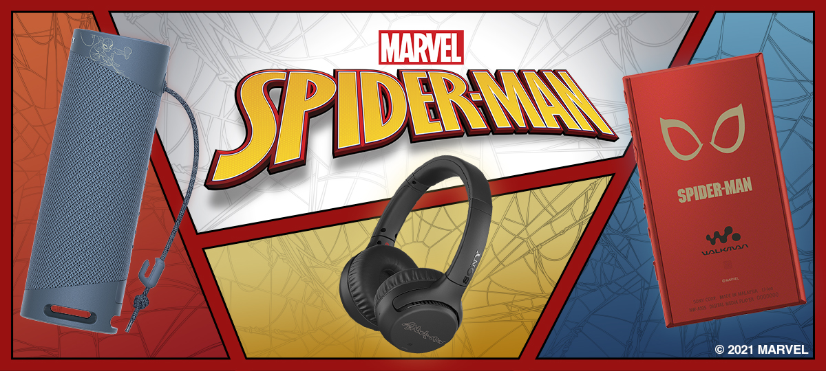 「スパイダーマン」特別デザインのヘッドホン、スピーカー、ウォークマンがソニーストアにて注文受付中