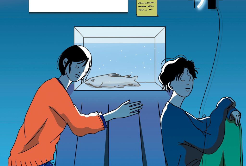 日本でも大人気の韓国人イラストレーター、シン・モレ描き下ろし！『なまず』アートポスターが完成