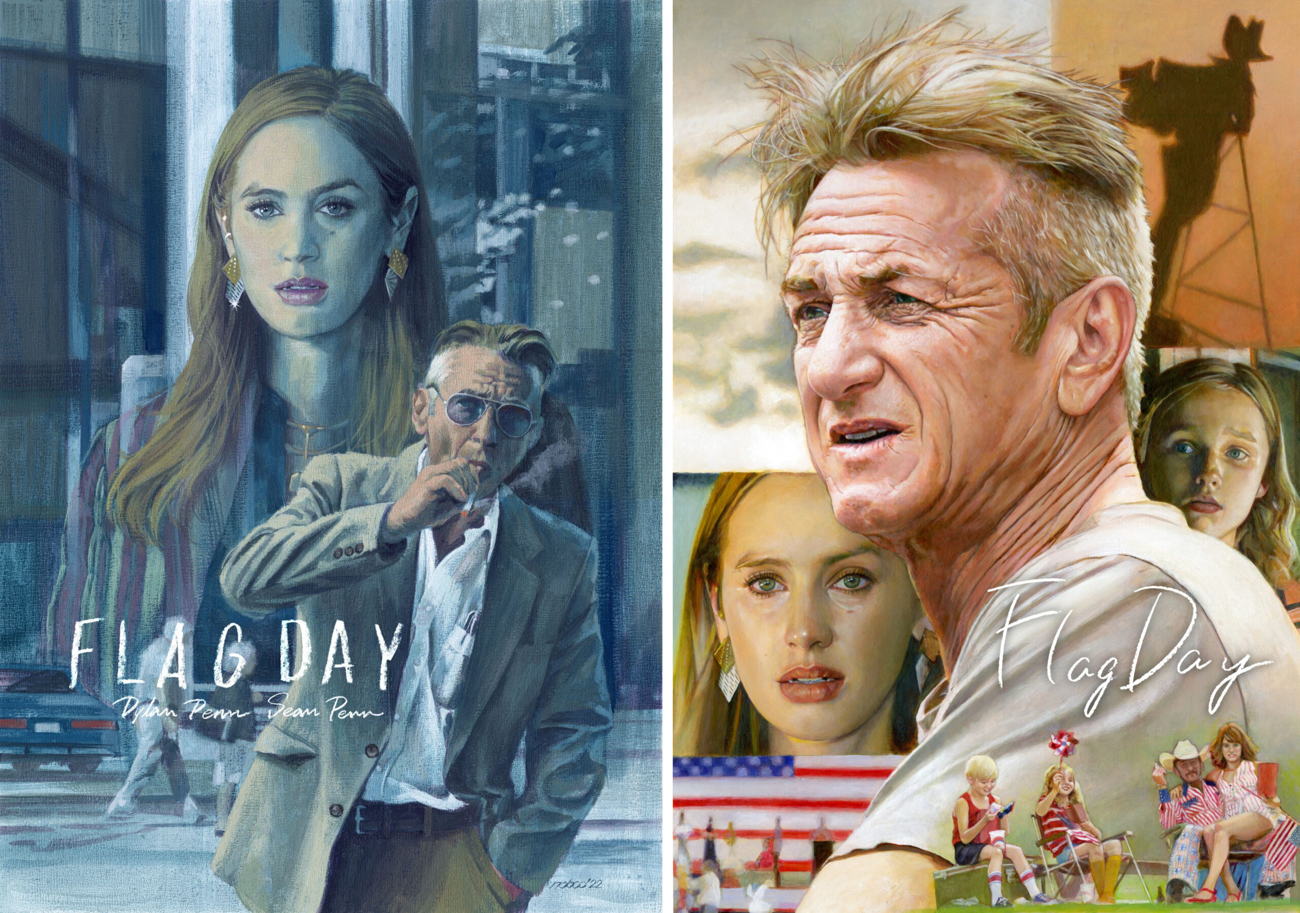似顔絵に定評のある気鋭イラストレーターたちが描き下ろし! ショーン・ペン最新作『フラッグ・デイ 父を想う日』イラストが解禁