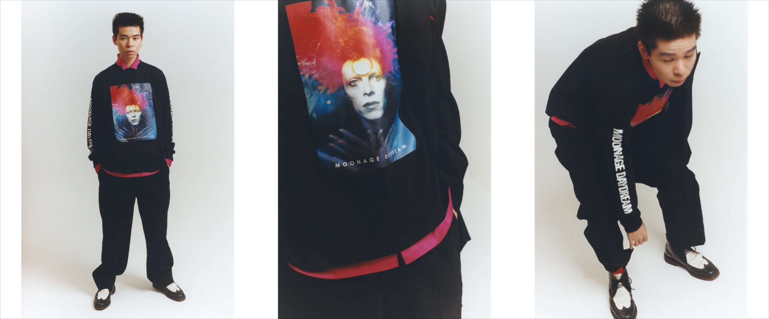 映画『デヴィッド・ボウイ ムーンエイジ・デイドリーム』と「Oddity」コラボグッズのスタイリング写真が解禁