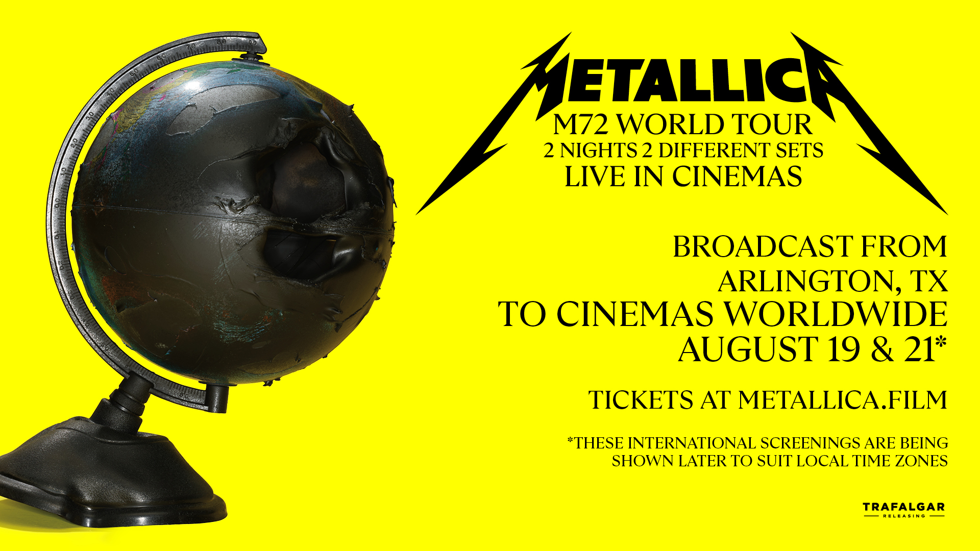 メタリカ『M72 WORLD TOUR LIVE FROM ARLINGTON, TX』中継上映が8月19日&21日開催決定