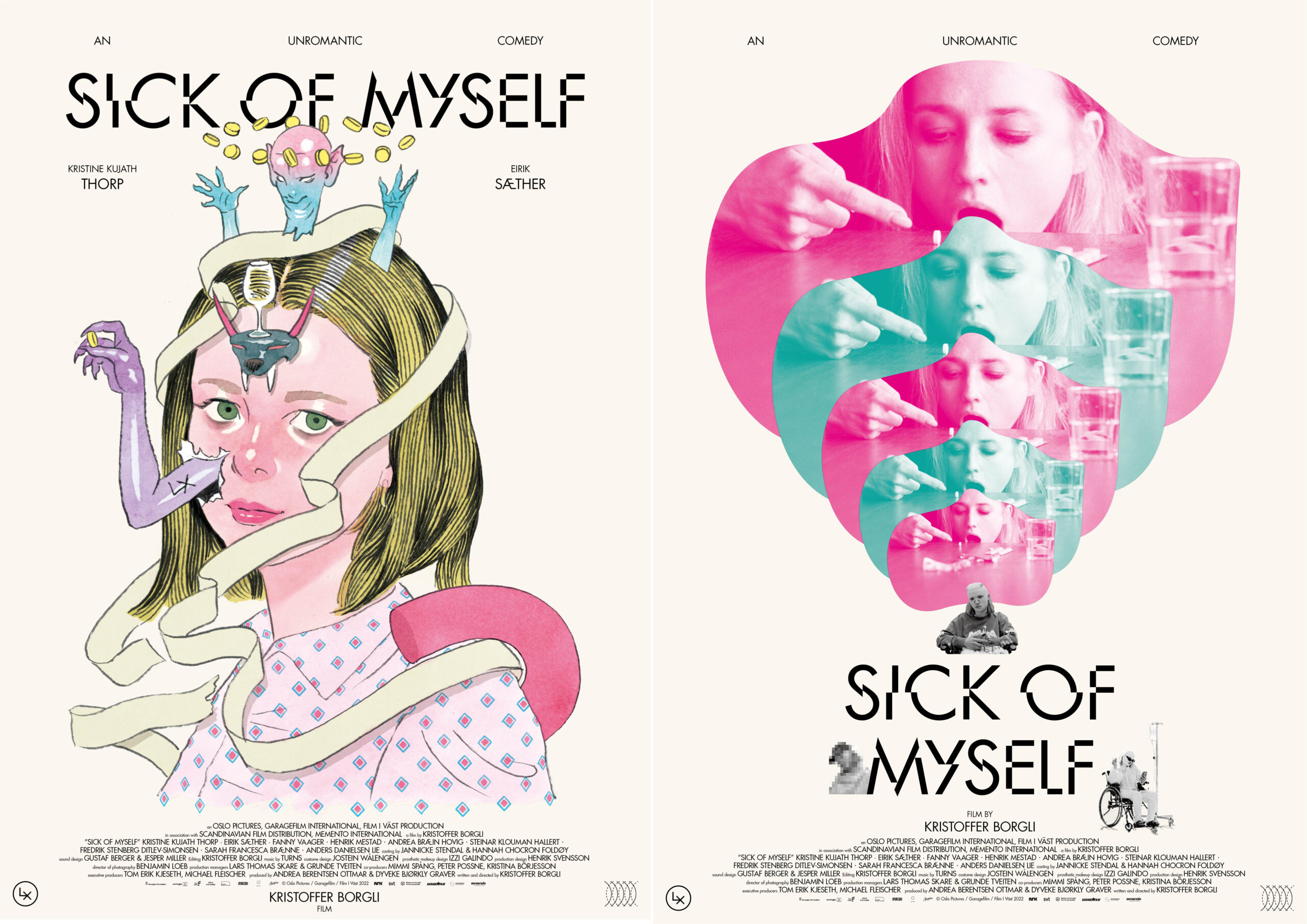 我喜屋位瑳務＆大島依提亜による『シック・オブ・マイセルフ』日本版オルタナティブポスター完成　ポスター＆オリジナルグッズ発売も決定