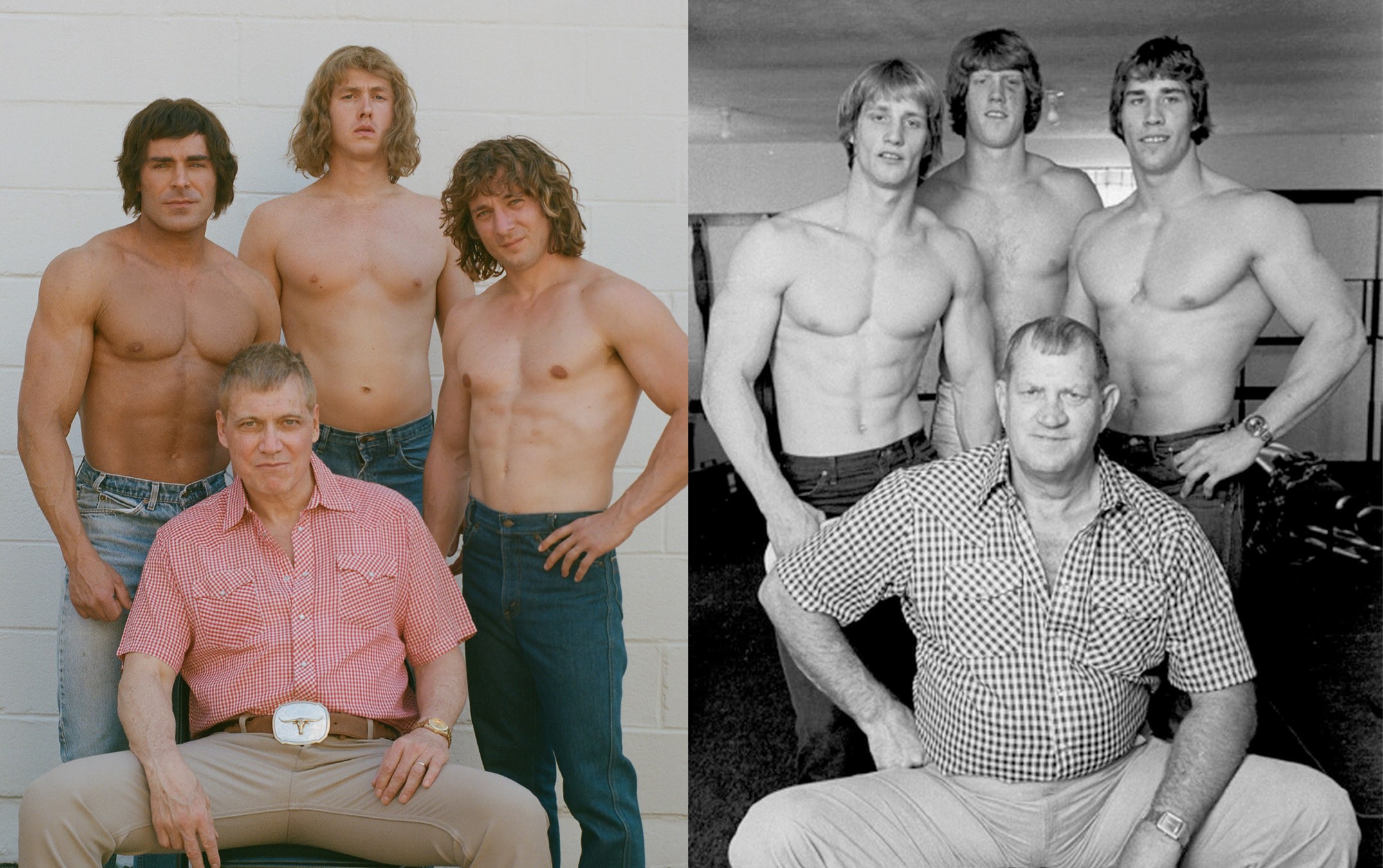 伝説のプロレス一家が驚異の“再現度”で蘇る!『アイアンクロー』比較写真解禁 往年のプロレスラーたちを捉えた特別映像も