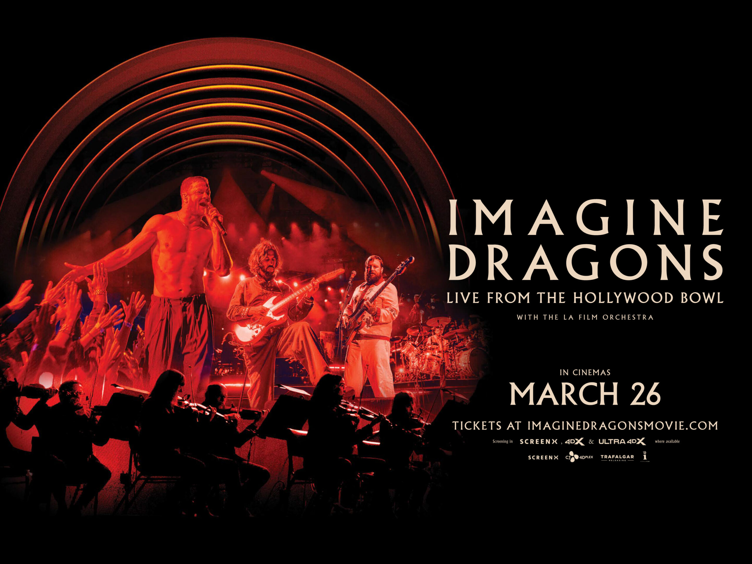 イマジン・ドラゴンズのライブ映画『IMAGINE DRAGONS: LIVE FROM THE HOLLYWOOD BOWL』公開決定&予告編解禁