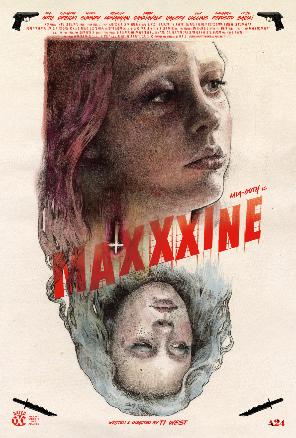 A24製作『MaXXXine マキシーン』ヒグチユウコ&大島依提亜によるオルタナティブポスター完成